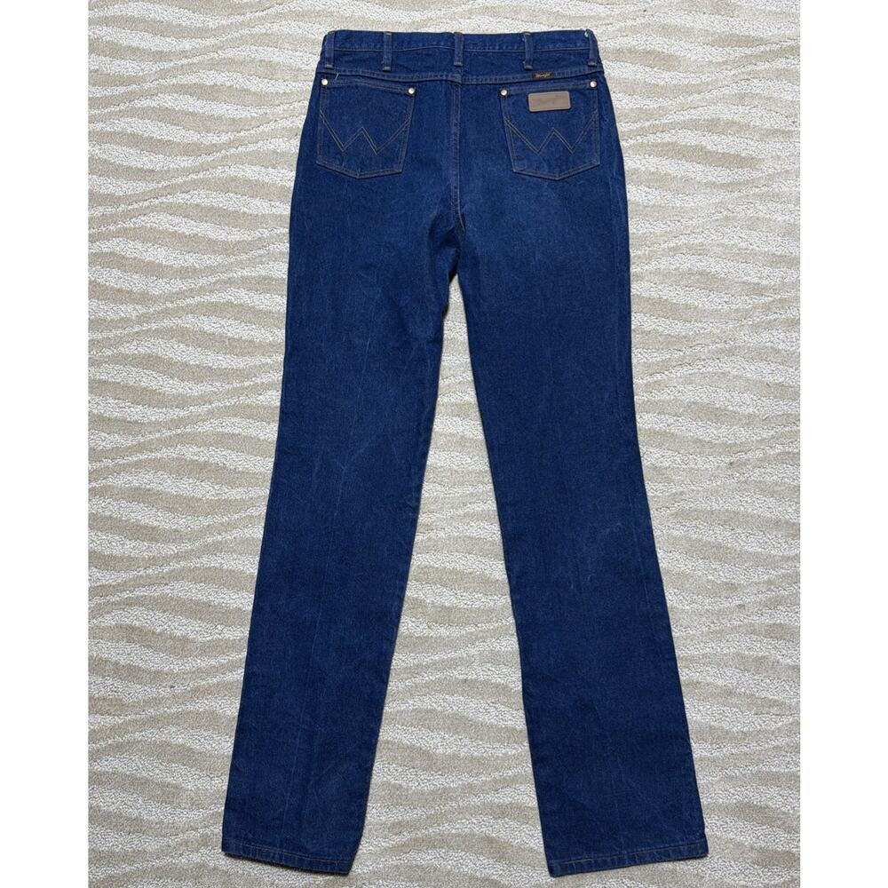 Vintage Wrangler Jeans Mens 36x36 Dark Wash Straight Leg Western Cowboy USA Made